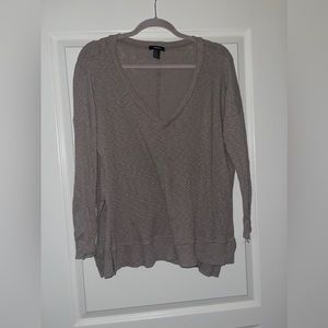 Forever 21 Gray V-Neck Light Weight Sweater